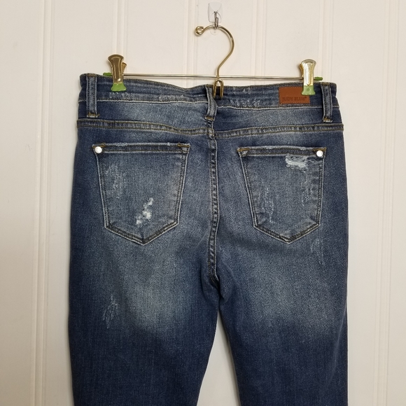 Judy Blue Leopard Patch High Rise Skinny Jeans Medium Wash Distressed Sized 28 7 - Picture 7 of 15